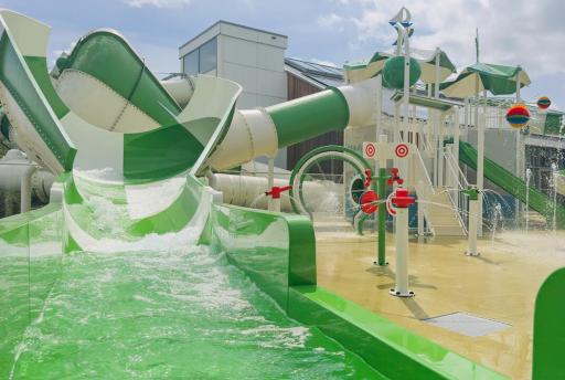 Nieuw op Vakantiepark Eiland van Maurik: buitenwaterspeeltuin Mauk Splash
