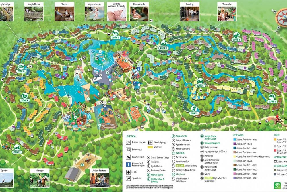 Plattegrond, Center Parcs Het Heijderbos