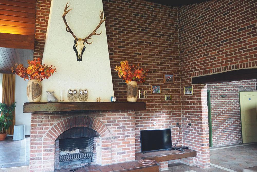 Open haard van onze villa, Landgoed Ruwinkel