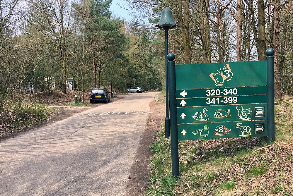 Bewegwijzering voor de navigatie in het park, Center Parcs De Kempervennen