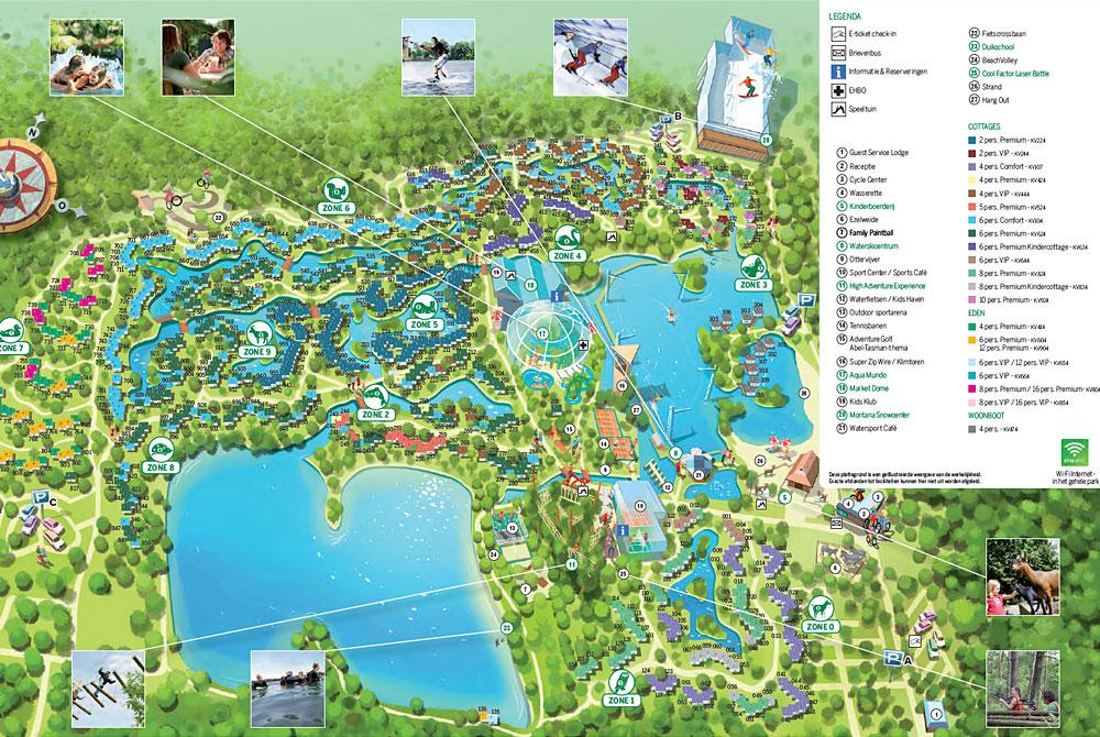 De plattegrond van Center Parcs De Kempervennen