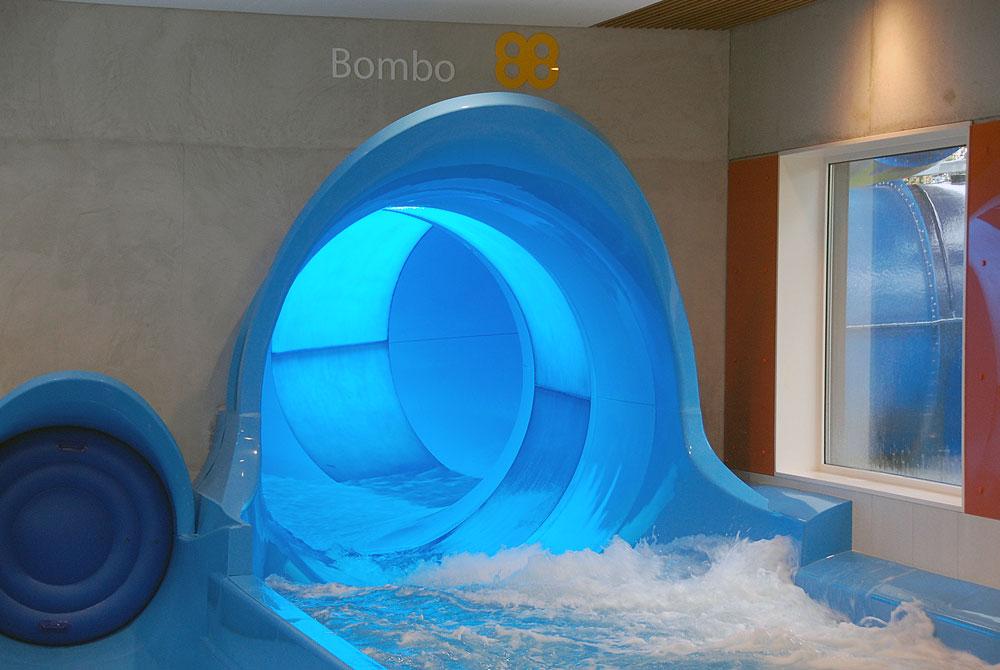 De finish van de Bombo glijbaan