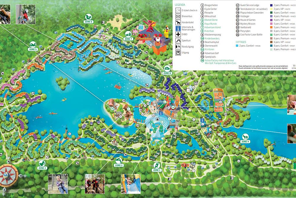 De plattegrond van Center Parcs De Huttenheugte
