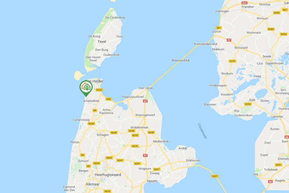 Landal Strandhuisjes Julianadorp op de kaart