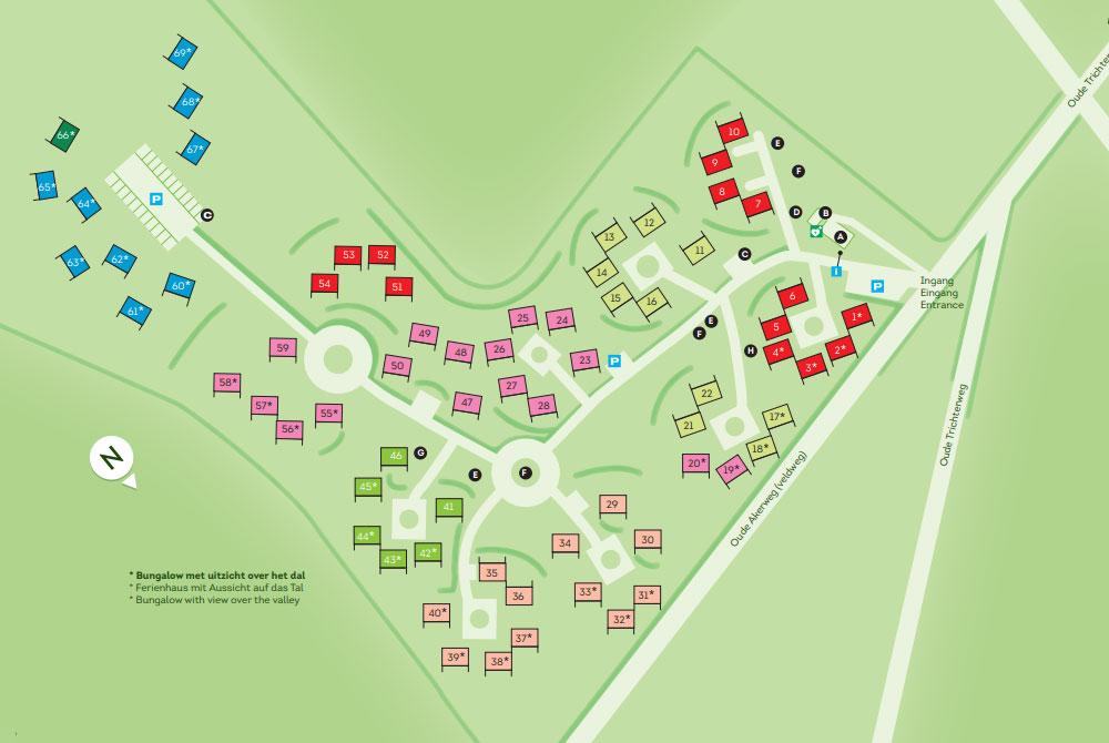 De plattegrond van Landal Reevallis