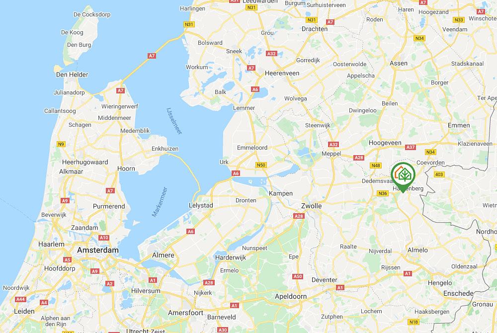 Kampeerdorp de Zandstuve kaart