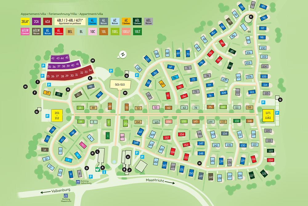 plattegrond, Landal Kasteeldomein De Cauberg