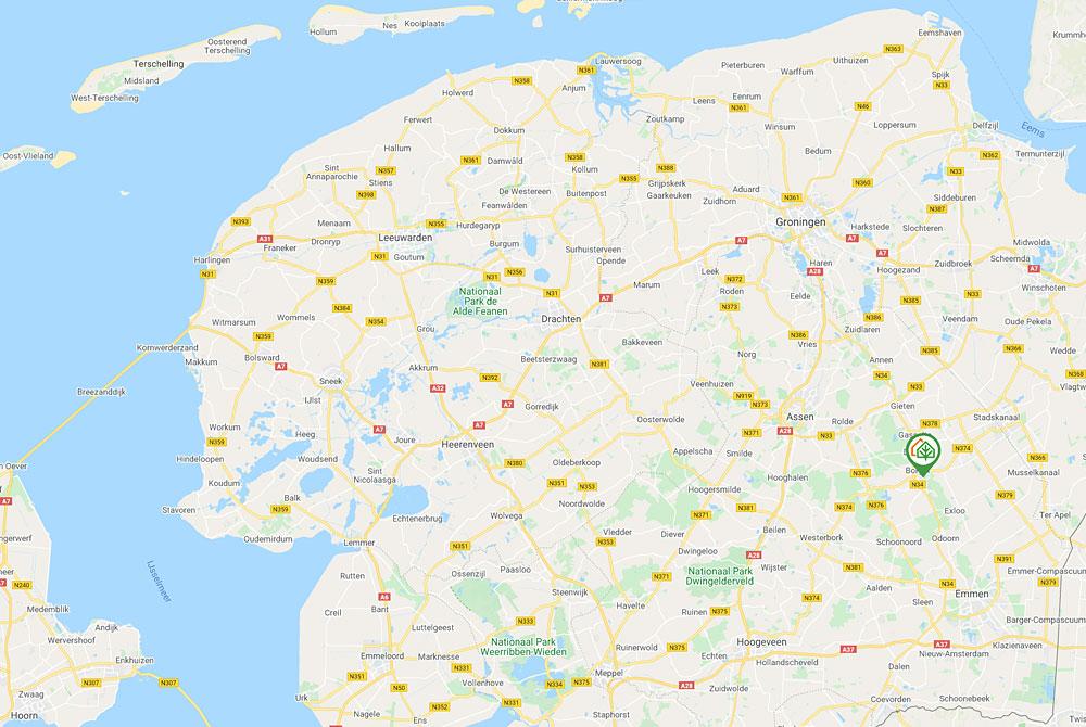 Kaart, Roompot Vakantiepark Hunzedal