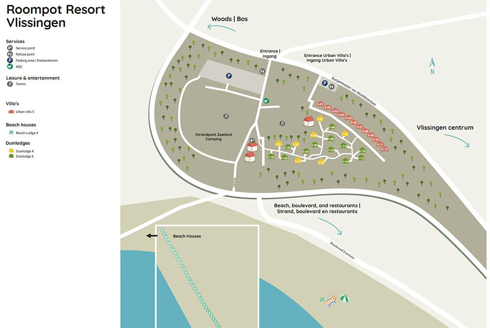 Noordzee Resort Vlissingen plattegrond