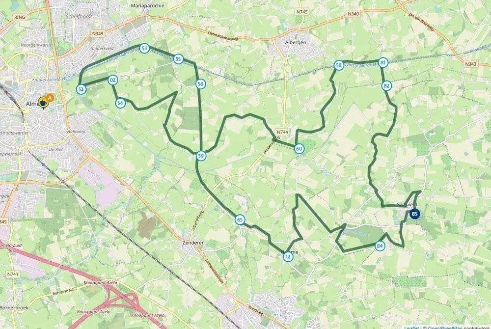 De Waterreggeroute, bezienswaardigheden Twente