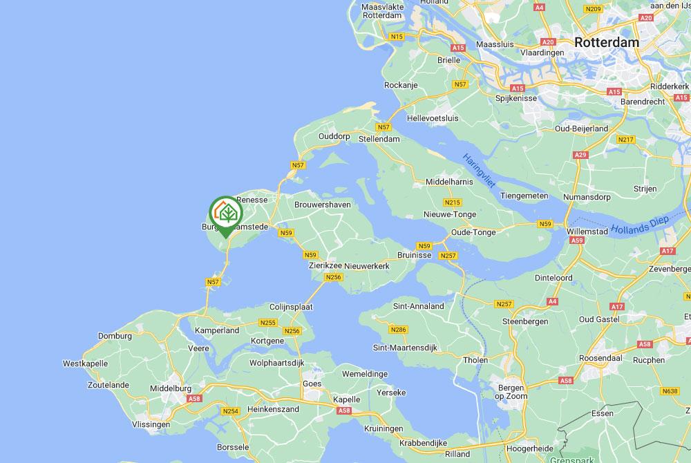 Landal Résidence 't Hof van Haamstede op de kaart