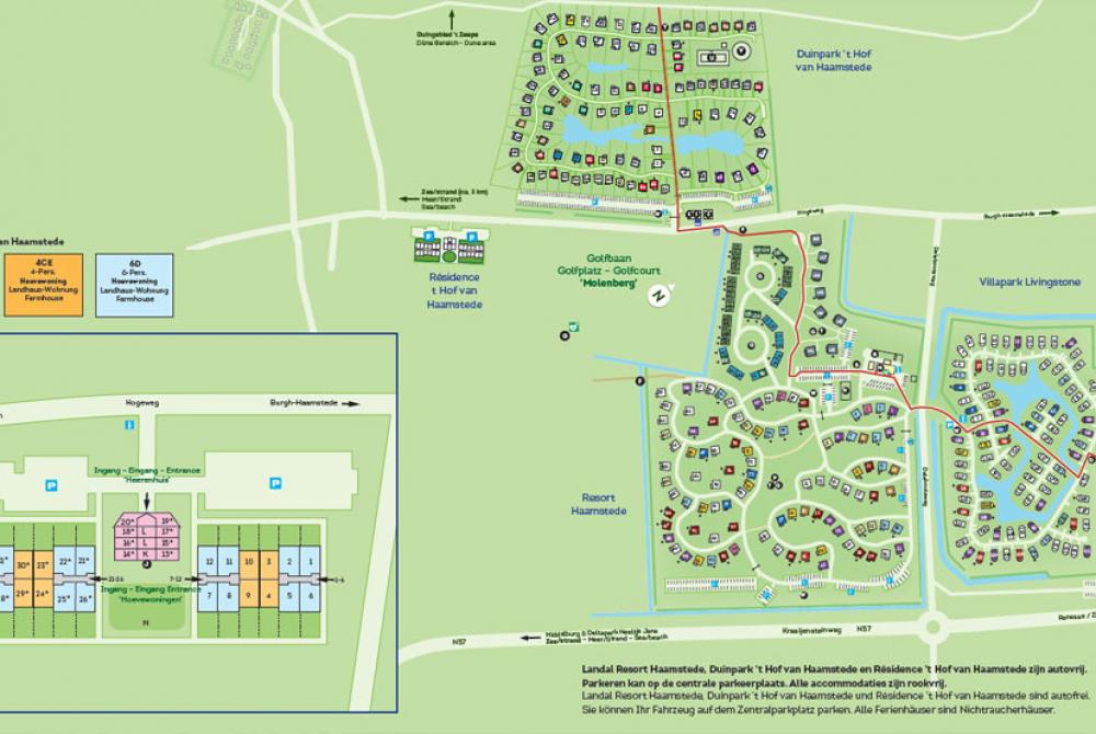 Plattegrond, Landal Résidence ‘t Hof van Haamstede