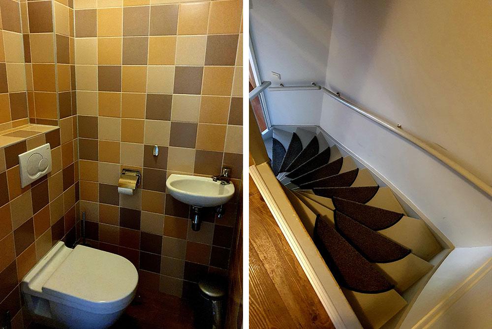 Trap en toilet van de hoevewoning