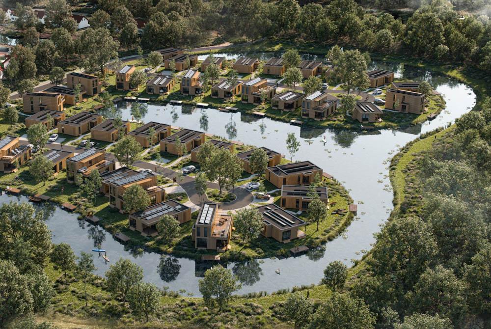 Landal De Wedderplassen vanuit de lucht