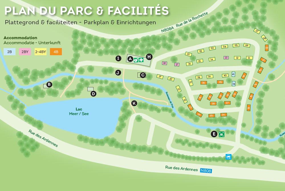 Landal Nature Parc Saint Hubert plattegrond