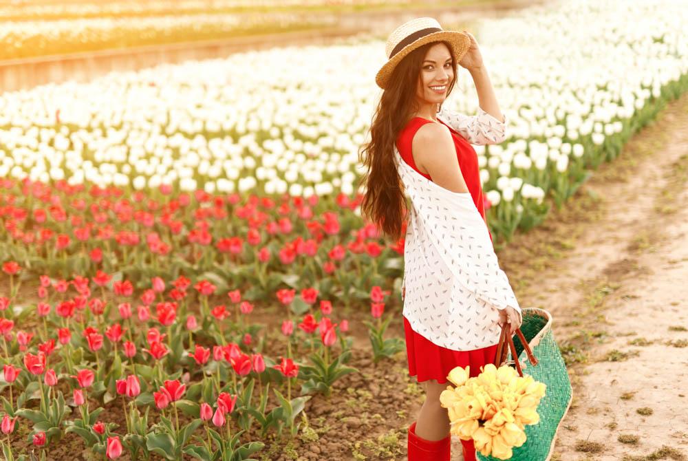 Tulpenvelden toerist