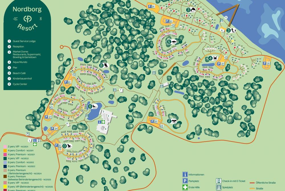 Plattegrond, Center Parcs Nordborg Resort