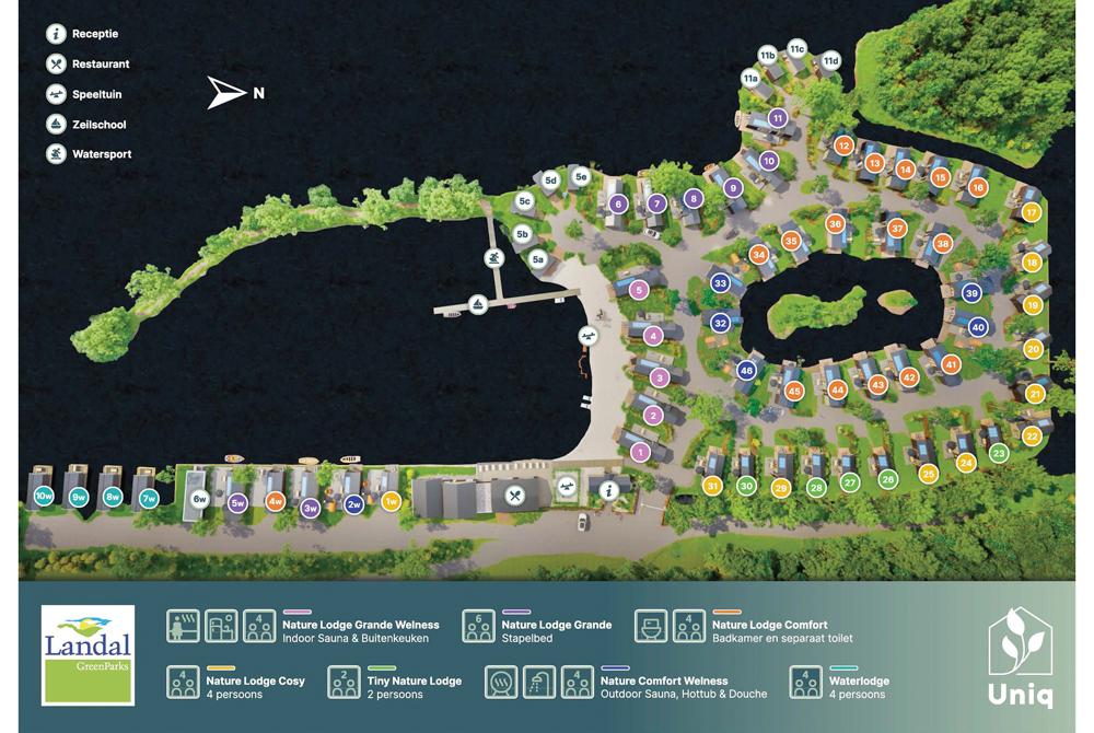 Landal Waterpark Oudehaske plattegrond