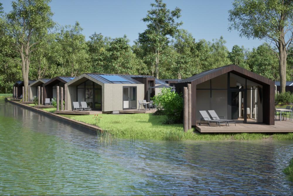 Lodges aan het water op Landal Waterpark Oudehaske
