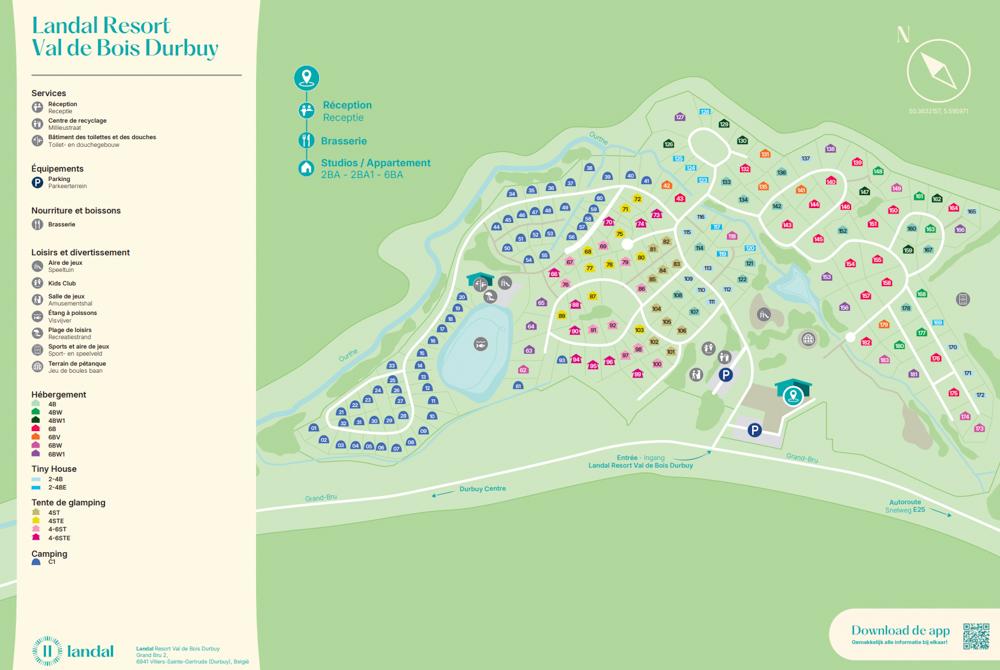 Landal Resort Val de Bois Durbuy plattegrond